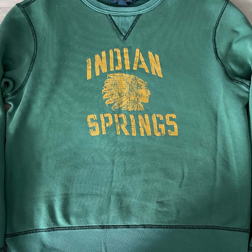 90's Vintage POLO RALPH LAUREN Green Indian Springs sweatshirt - Size Large